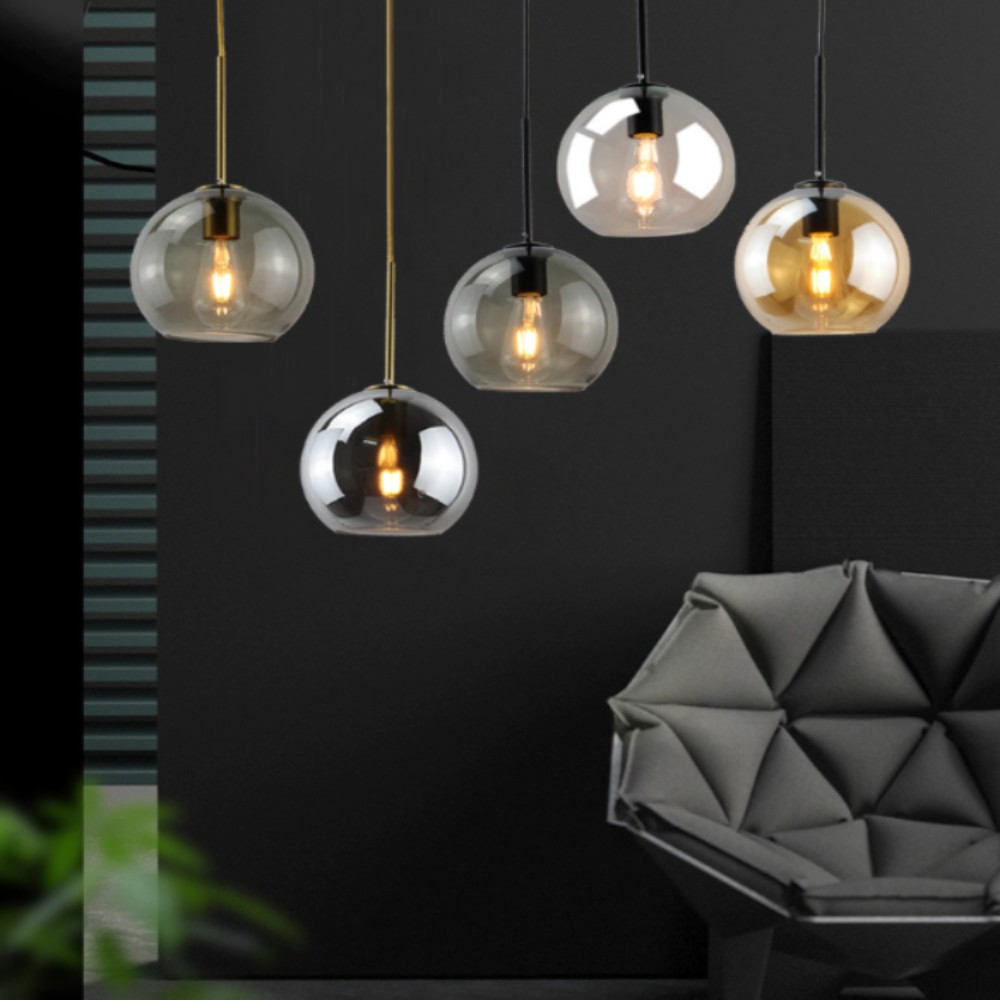Solara Nordic bolvormige glazen hanglamp HL3496