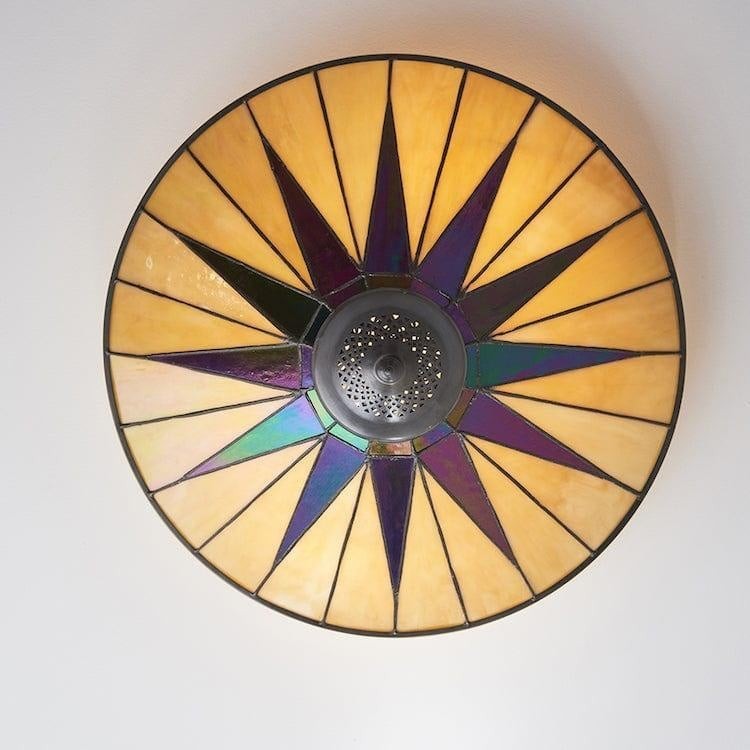 TiffStar Elegant Art Glass Flush Ceiling Light - Vintage-geïnspireerde plafondlamp voor thuisinterieurs HL2015
