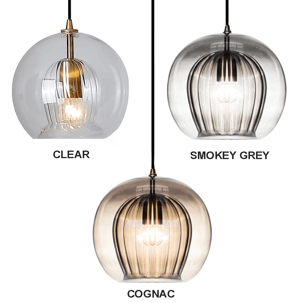 Moderne geplooide glazen hanglamp HL954