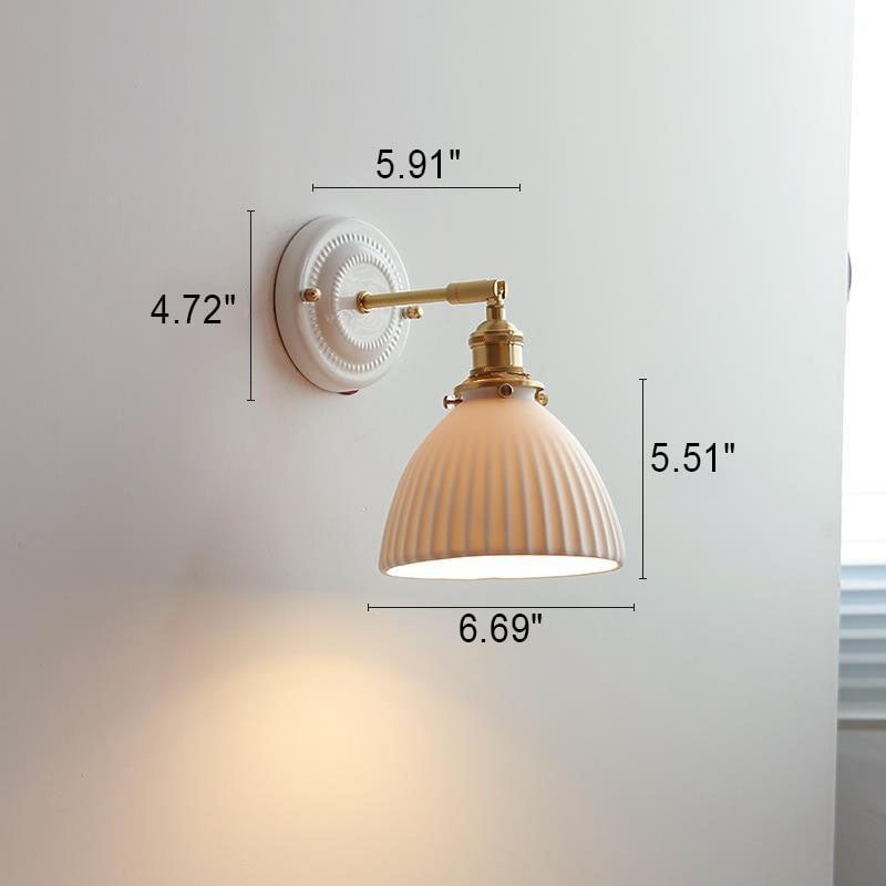 Vintage Japanse keramische messing wandlamp met 1 lamp HL1400