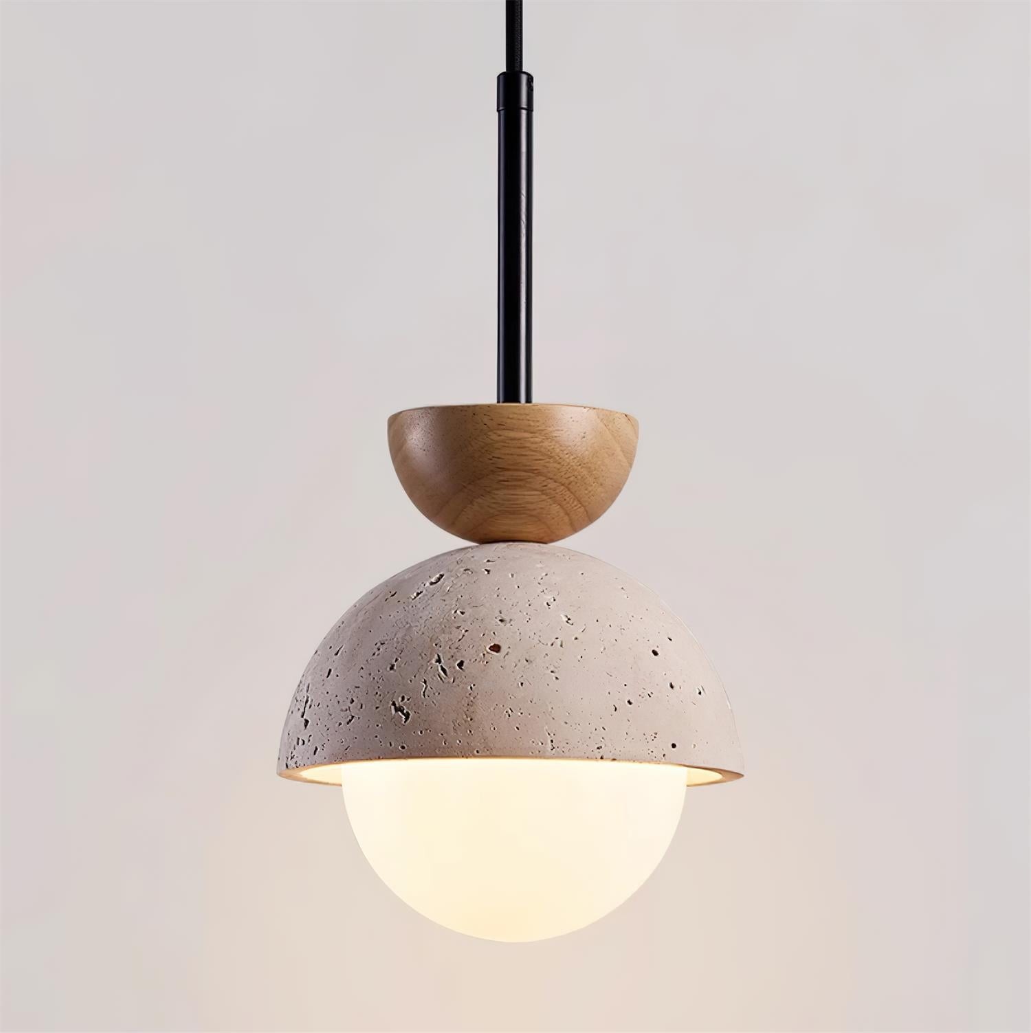 Natuurlijke stenen bolvormige hanglamp HL438
