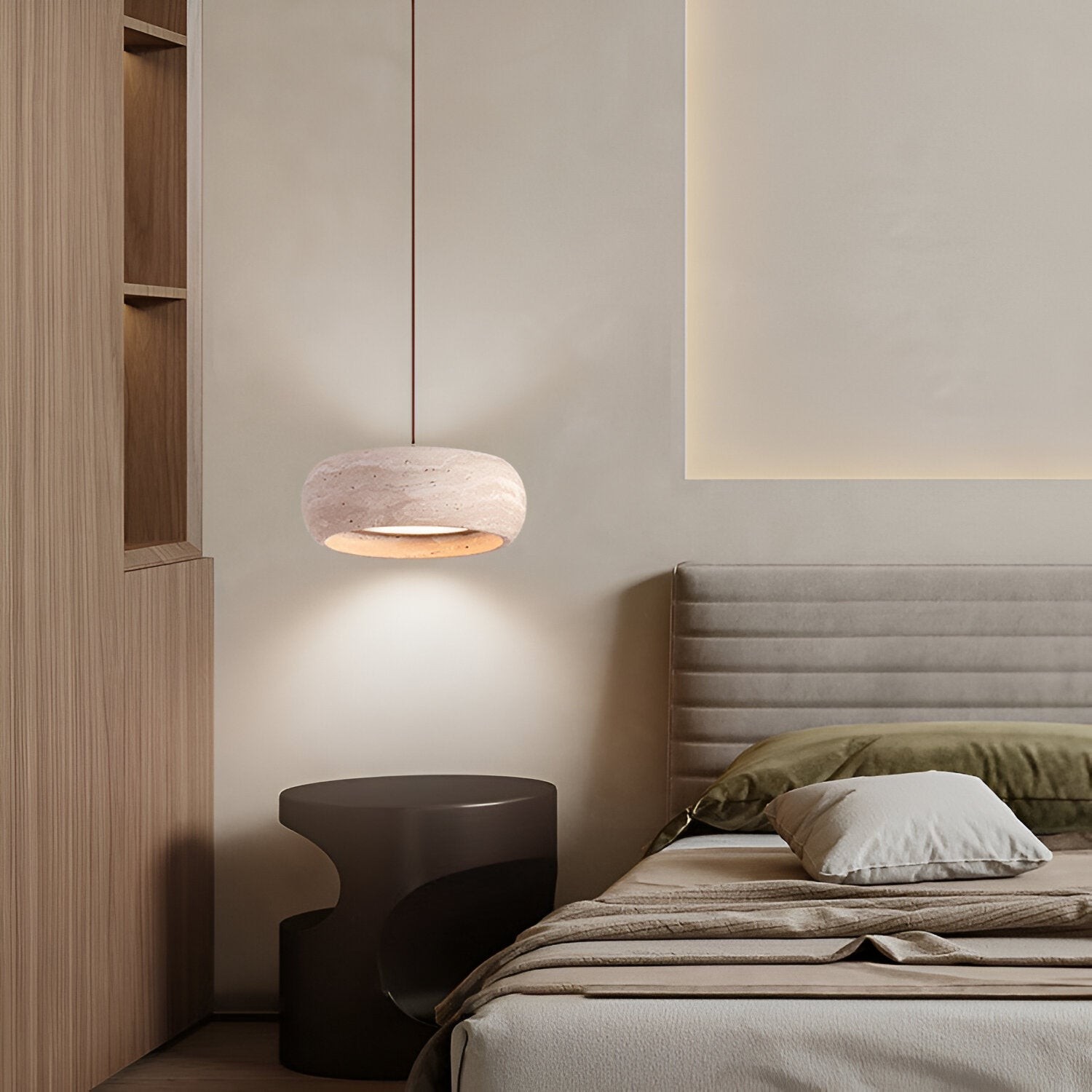 Hanglamp HL3487 in Wabi Sabi-stijl met travertijnsteen