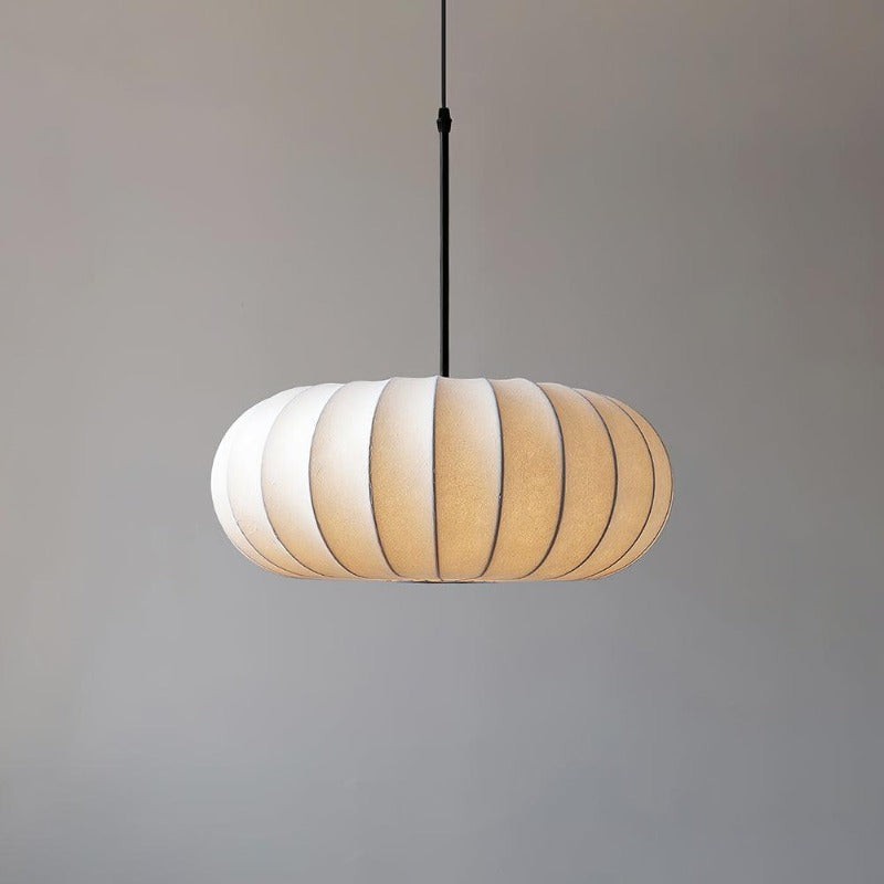 Eenvoudige Wabi-sabi witte lantaarn stoffen hanglamp HL852