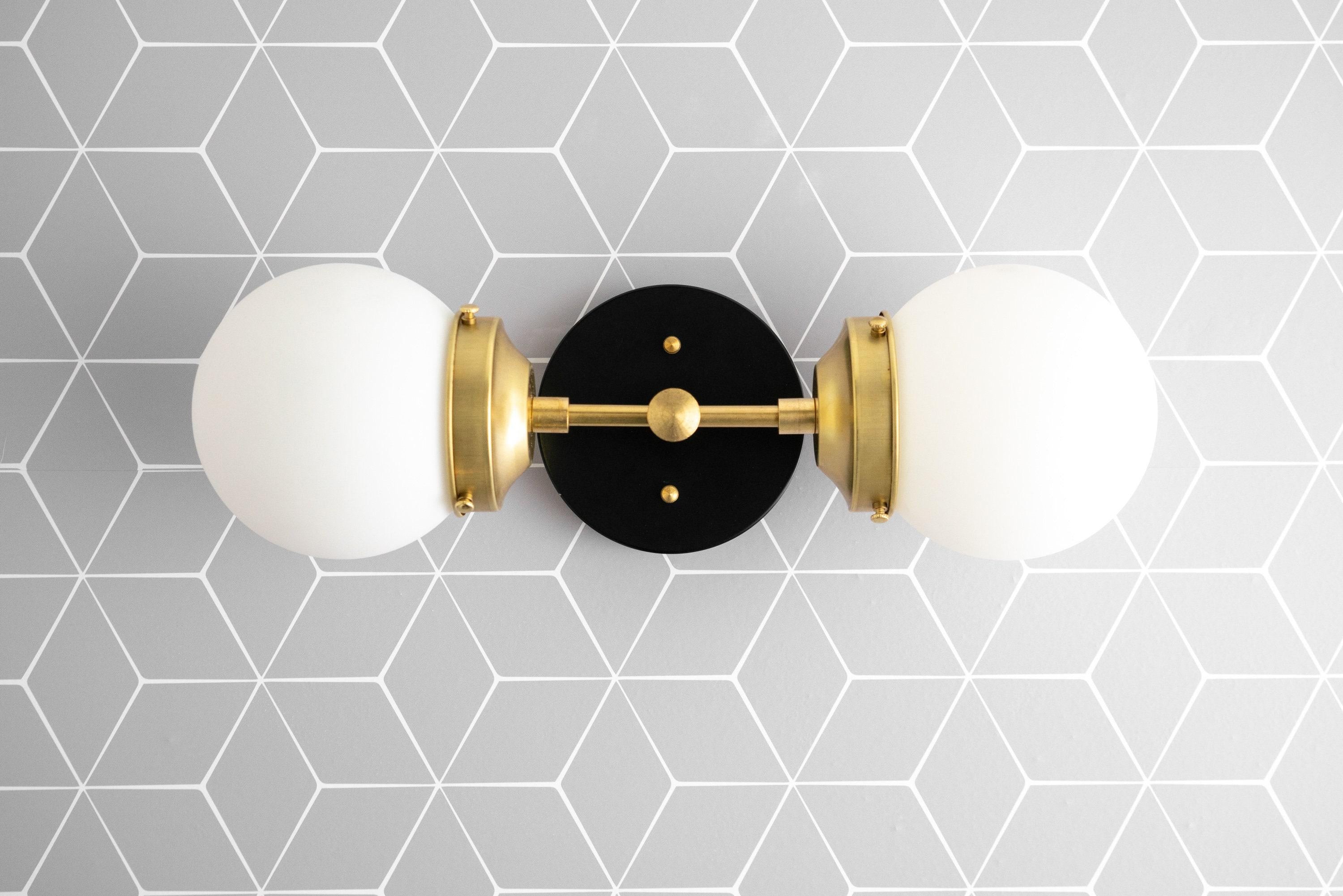 Lumio Globe moderne geometrische wandlamp - badkamermeubelverlichting met twee lampen HL1708
