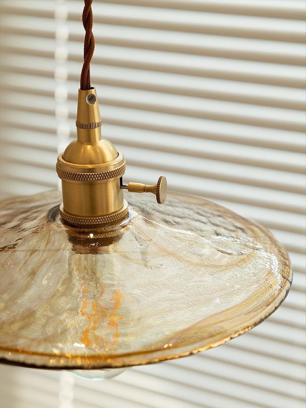 Messing Vintage Helder Glazen Hanglamp HL623