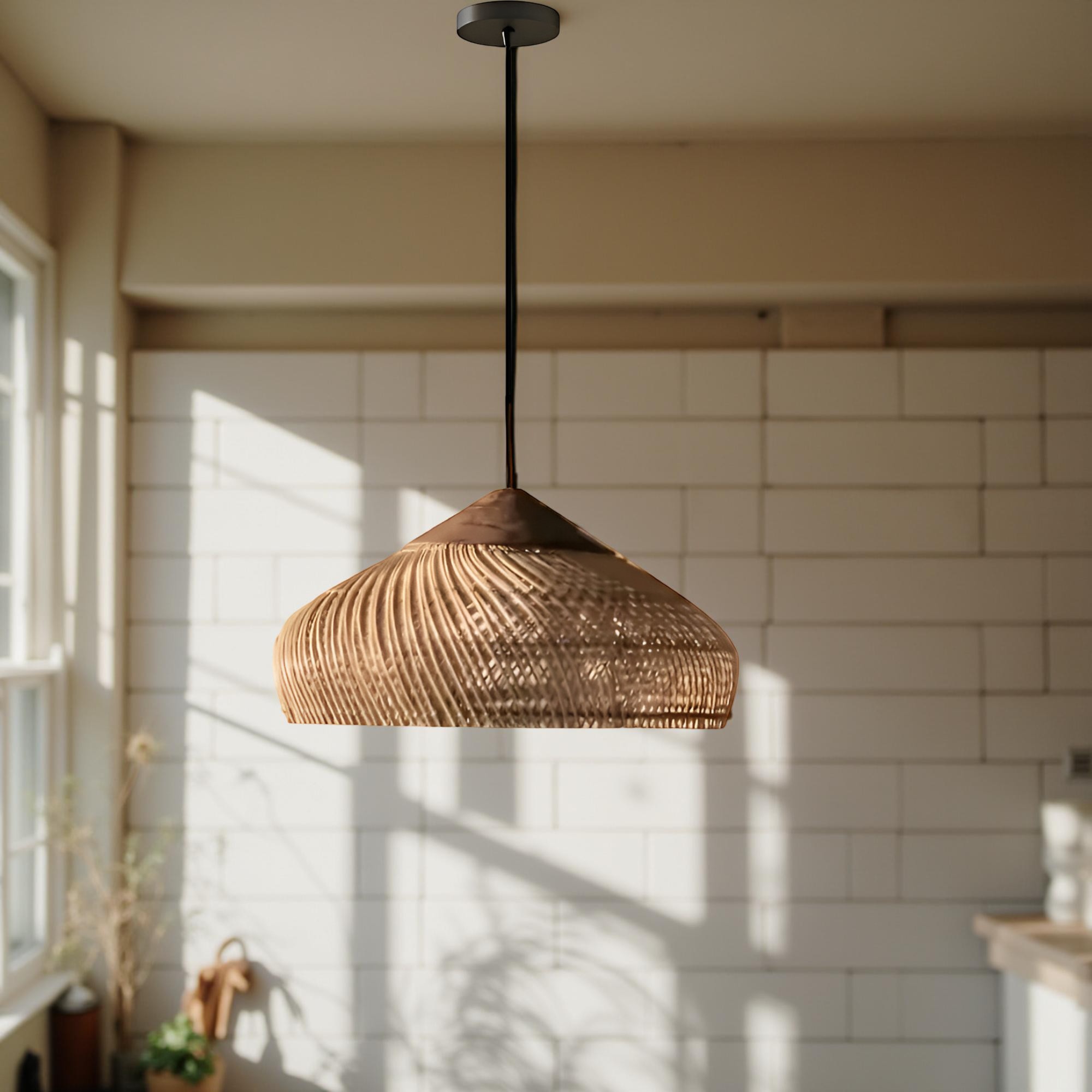 Retro Boheemse hanglamp van rotan HL3389