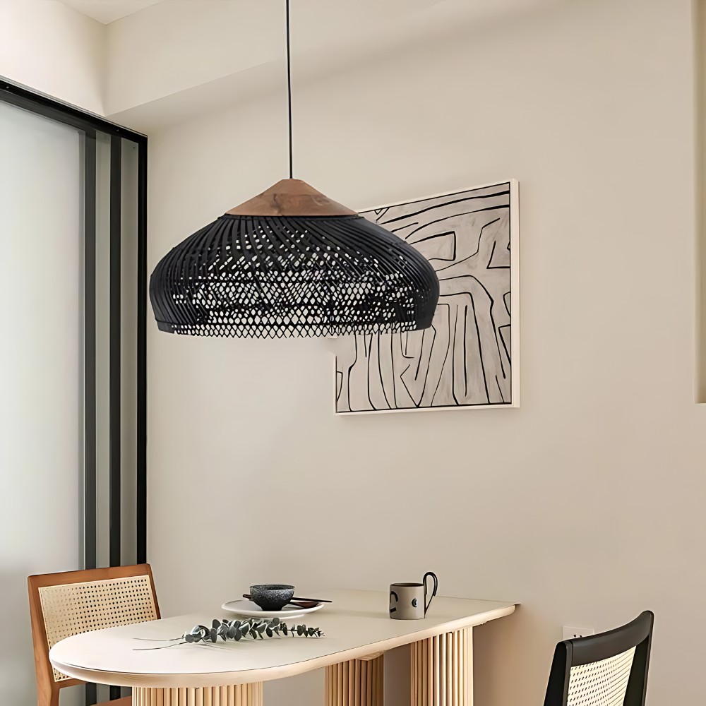 Retro Boheemse hanglamp van rotan HL3389