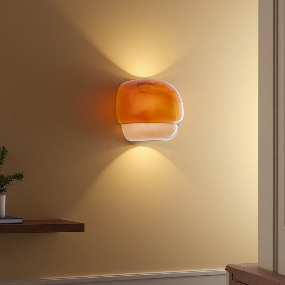 Clinco Kleurrijke glazen wandlamp - moderne dubbele bolvormige bedlamp HL1096
