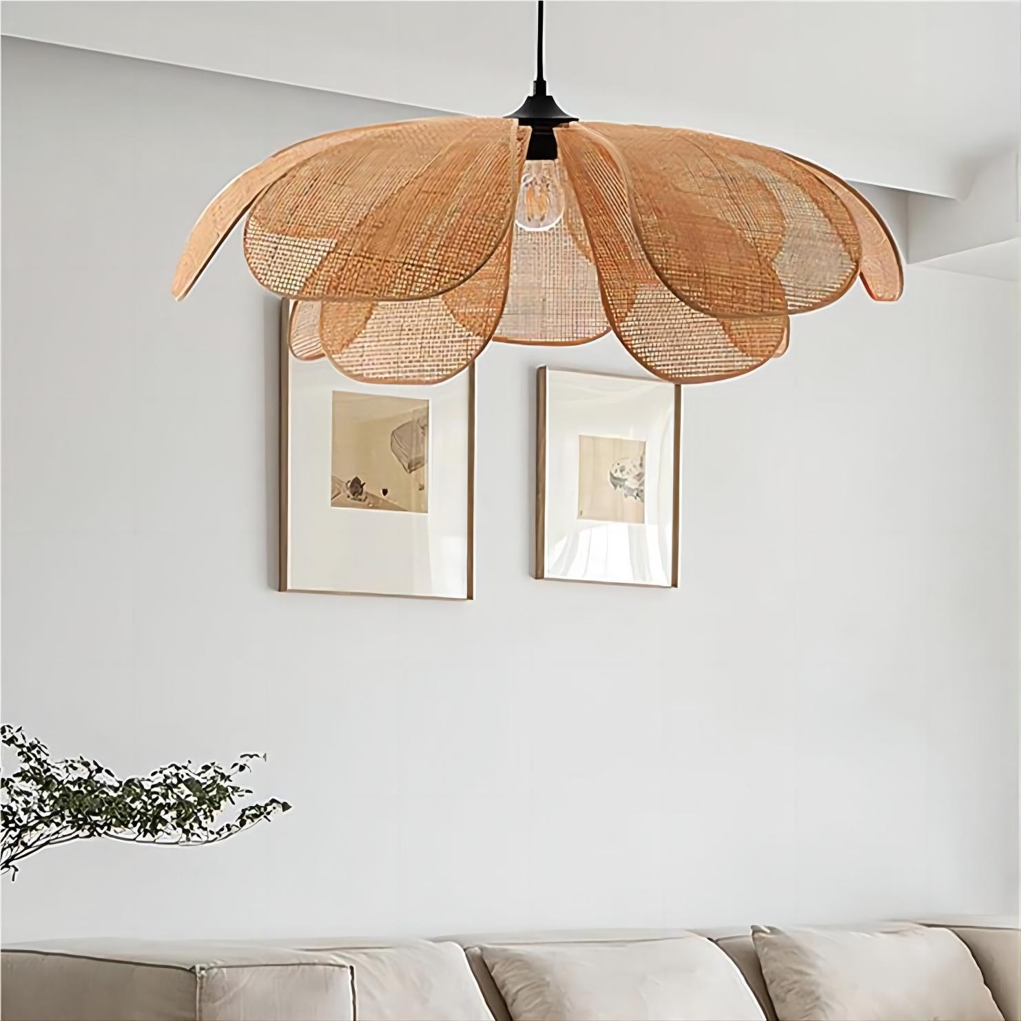 Rustieke rotan bloemblaadje design kroonluchter HL126