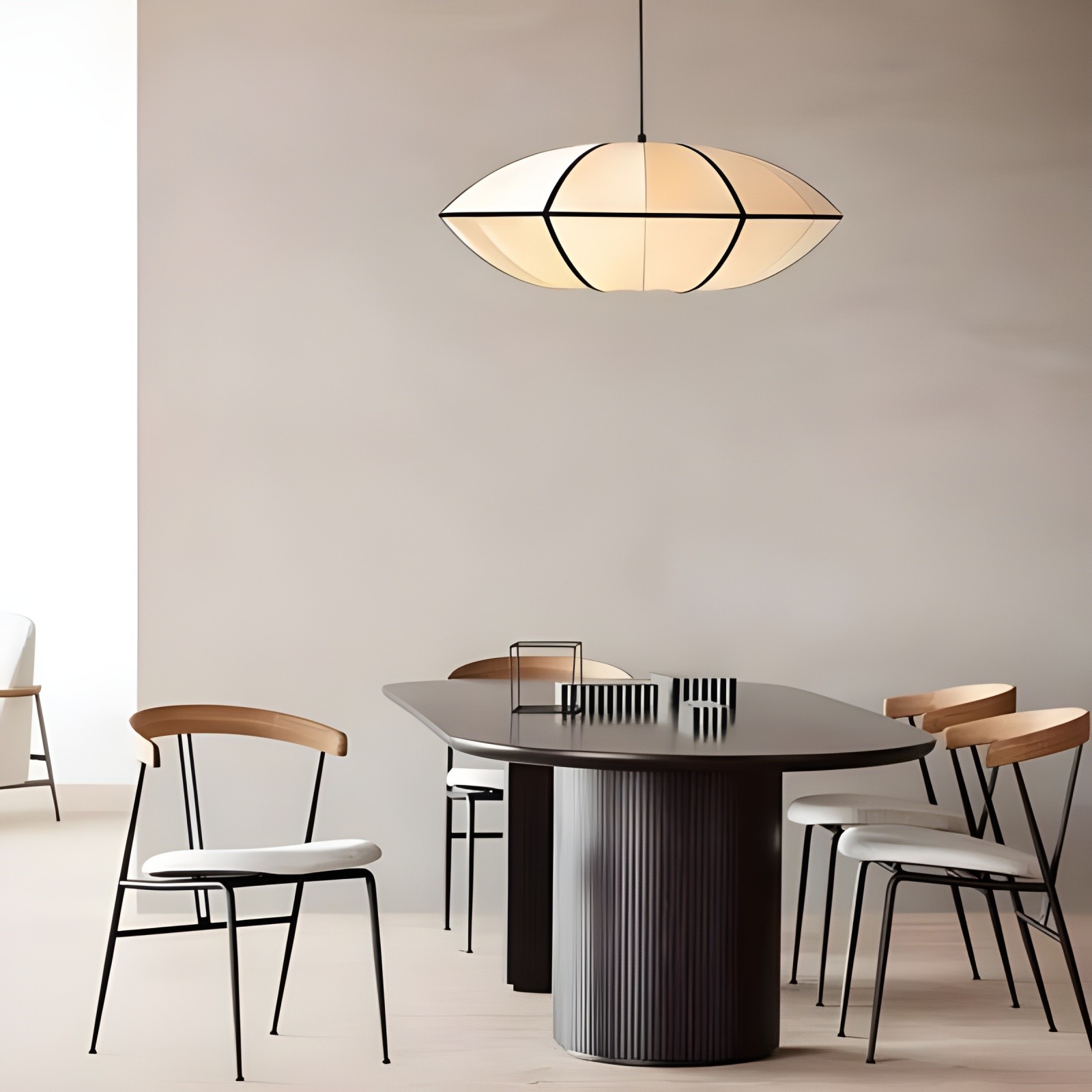 Nordic Minimalistische Stoffen Lantaarn Hanglamp HL294
