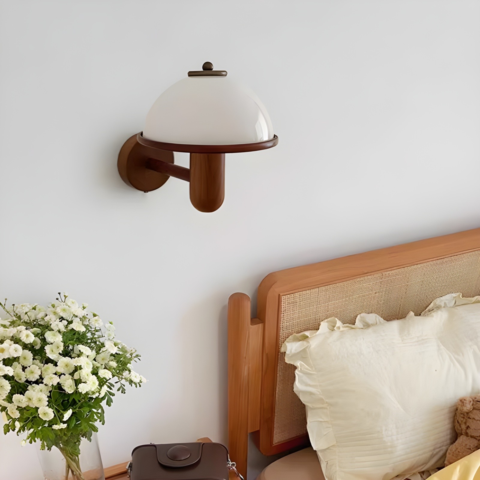 Vintage Mushroom Houten Wandlamp HL300