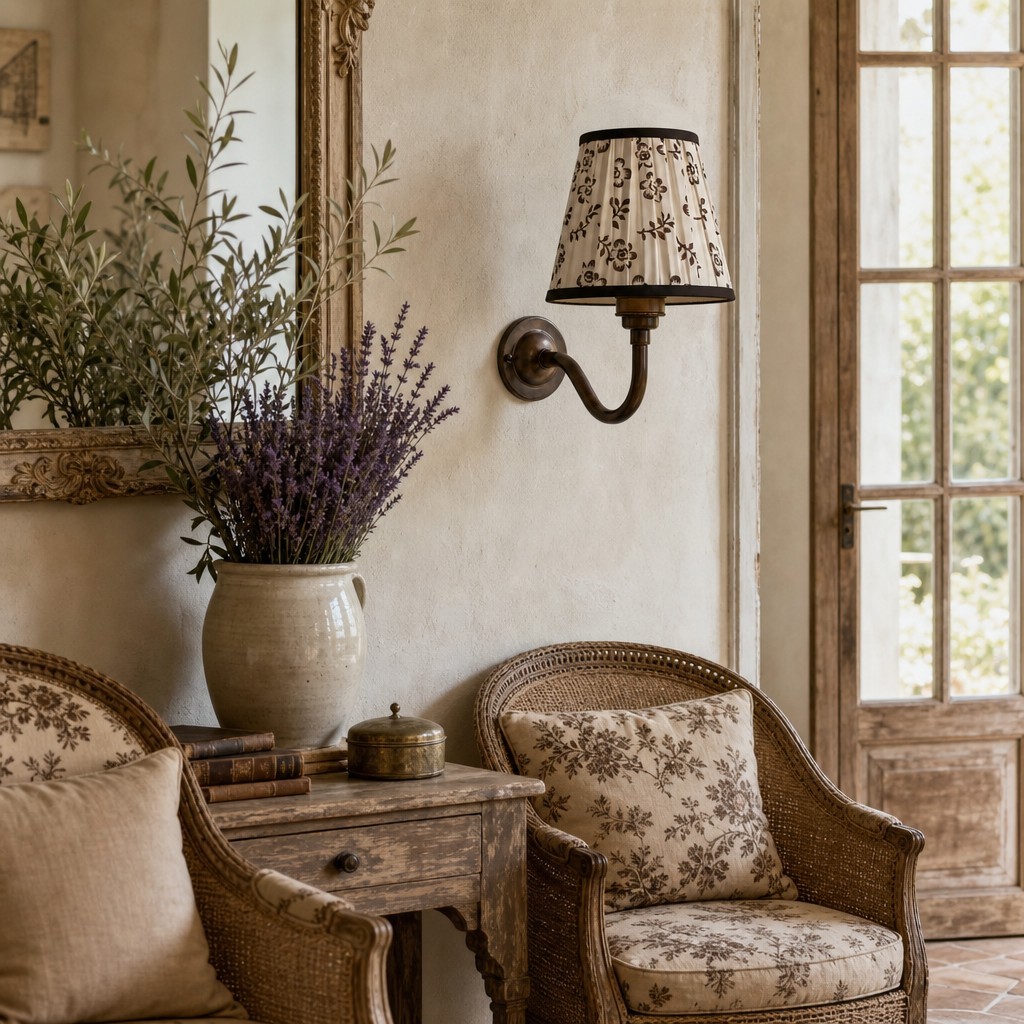 Vintage Cottaloy wandlamp met gebogen arm en stoffen bekleding voor de woonkamer of slaapkamer HL3579