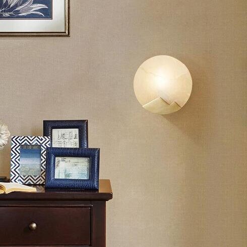 Zuiver Koper Marmeren Maan Wandlamp HL57