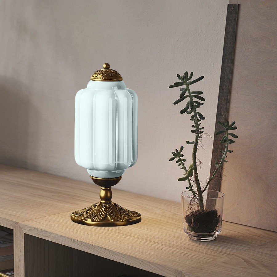 Eloise Vintage Glazen Pompoen Tafellamp HL931