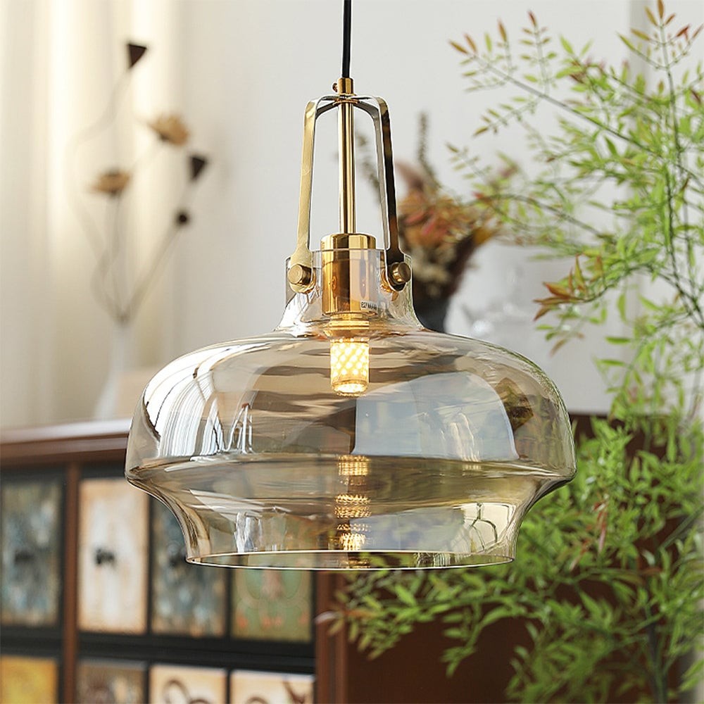 Moderne, uniek gevormde glazen hanglamp voor een aquarium HL1401