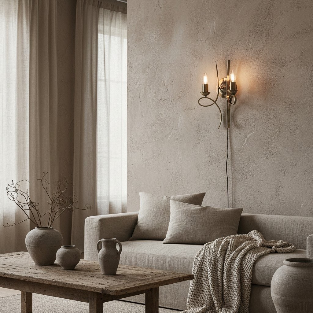 Foline wandlamp van geborsteld messing - Tijdloze wandlamp voor woonkamers en hallen HL2213
