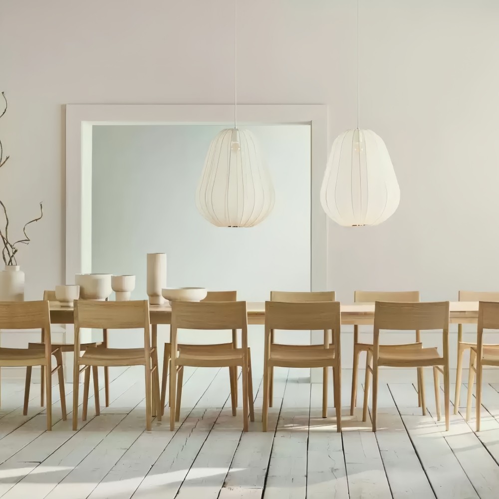 Witte stoffen hanglamp - Nordic lantaarnkap voor slaapkamer HL1316