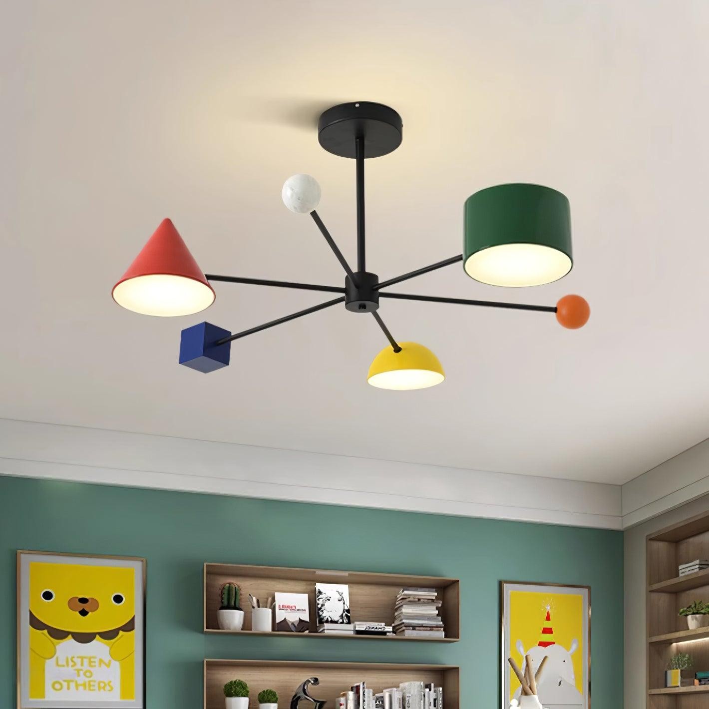 Geometrische kleurrijke plafondlamp HL525