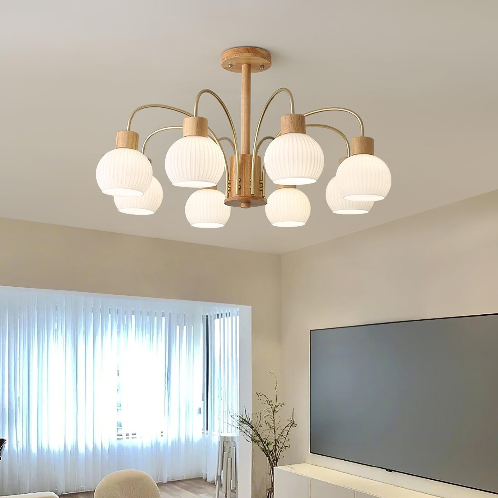 Wabi-sabi houten kroonluchter HL461