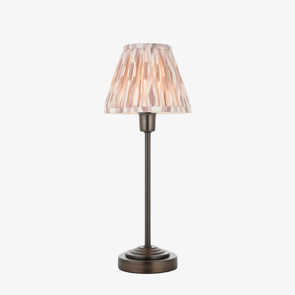 Bronzuno Tafellamp met Patroonstof - Messing of Bronskleurige Afwerking Modern-Boheemse Nacht- & Woonkamerlamp HL2152