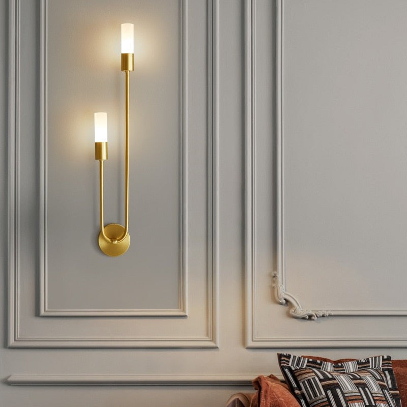 Moderne U-vormige LED-wandlamp met luster HL699