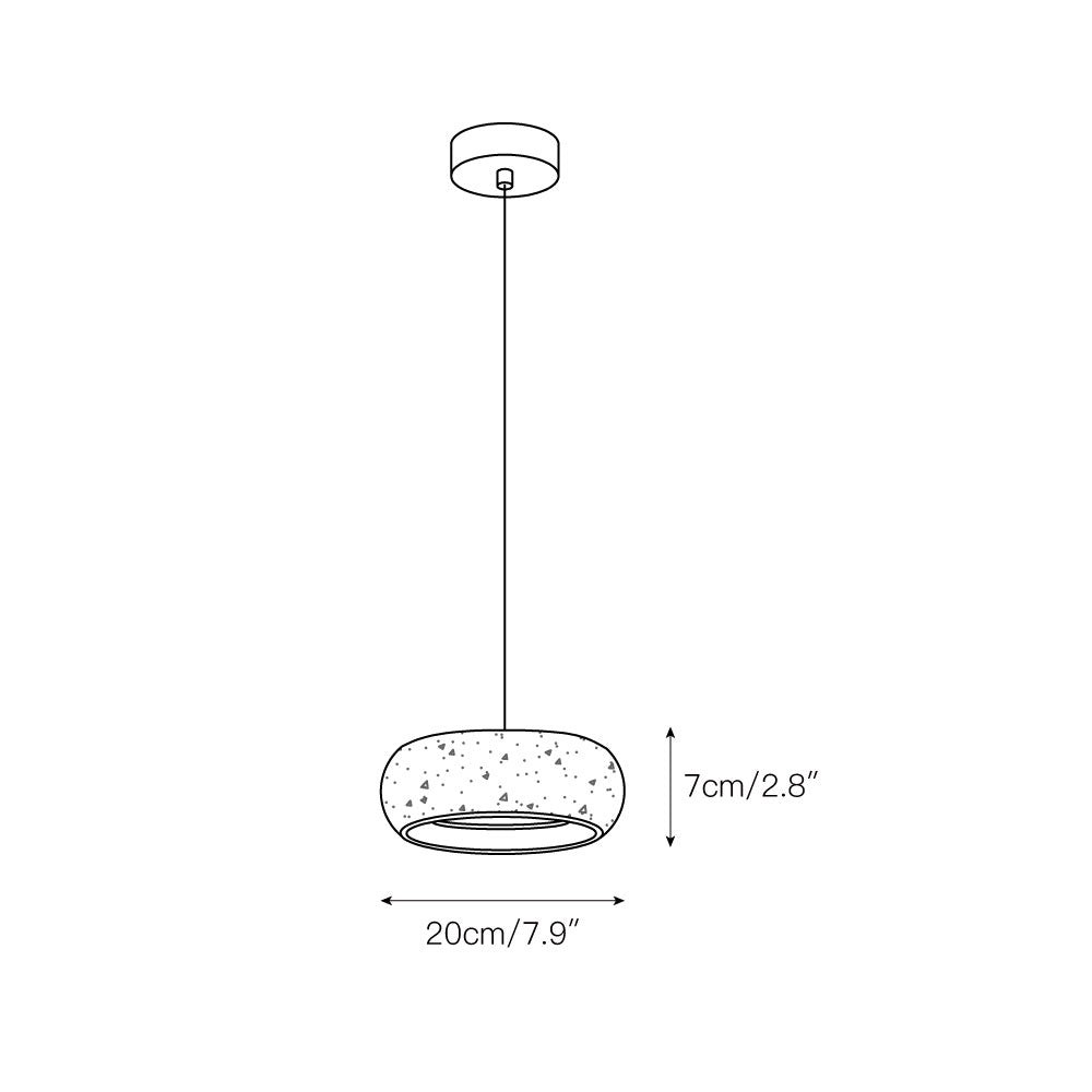 Travertin trommelvormige hanglamp HL3161