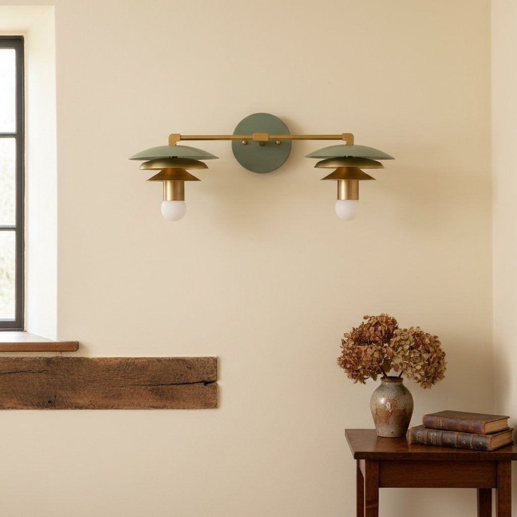 Artivo gelaagde messing wastafellamp - moderne, strakke stijl badkameraccent HL1723