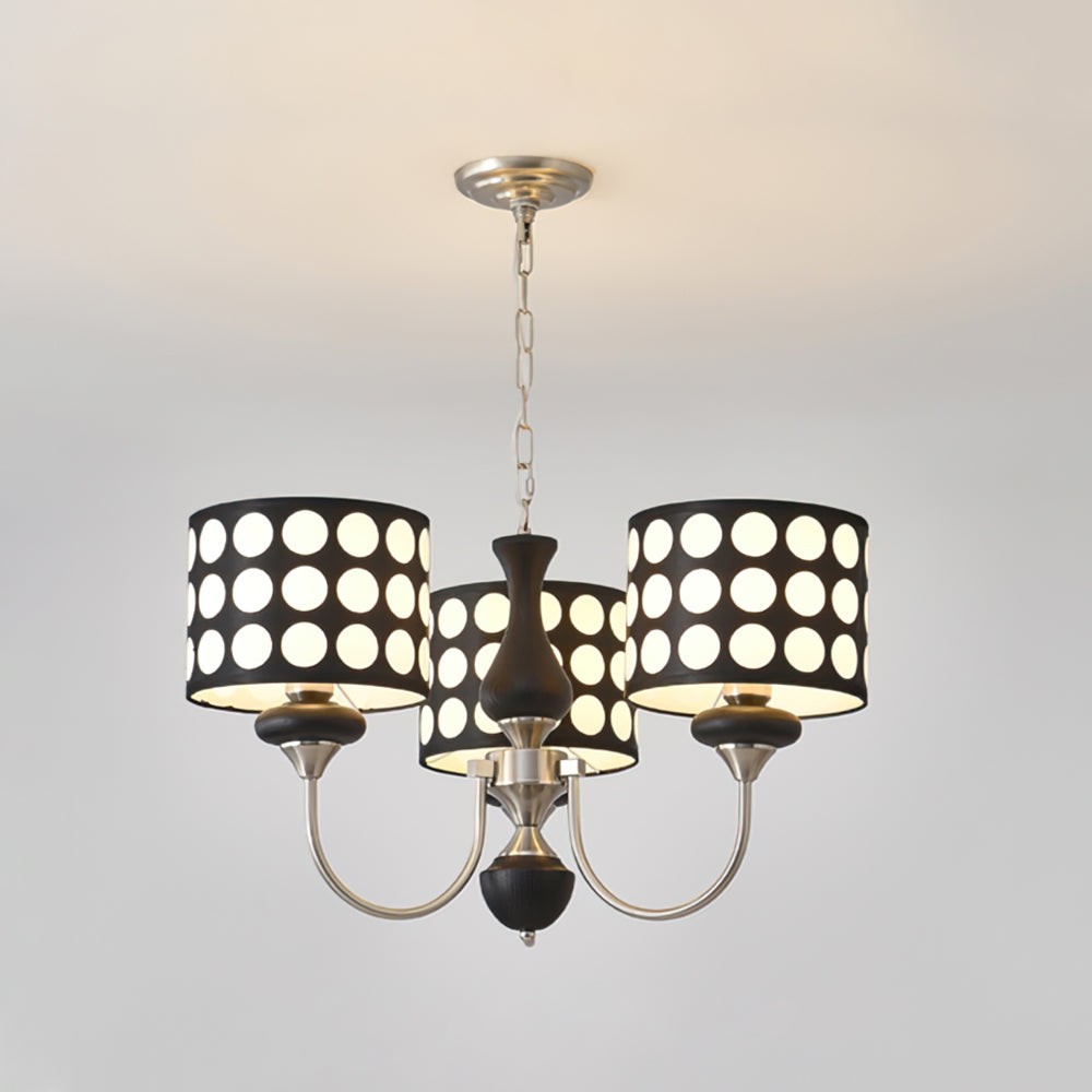 Moderne luxe zwarte kroonluchter met meerdere koppen en stippen HL1121