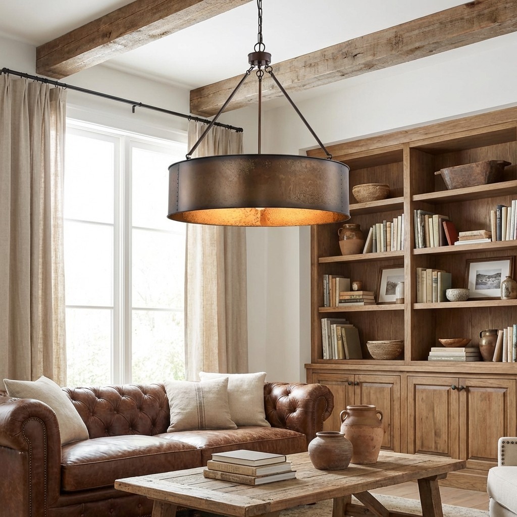 Velara Industriële Hanglamp met Trommelkap – Industriële Hanglamp voor Keuken en Eetkamer HL2438