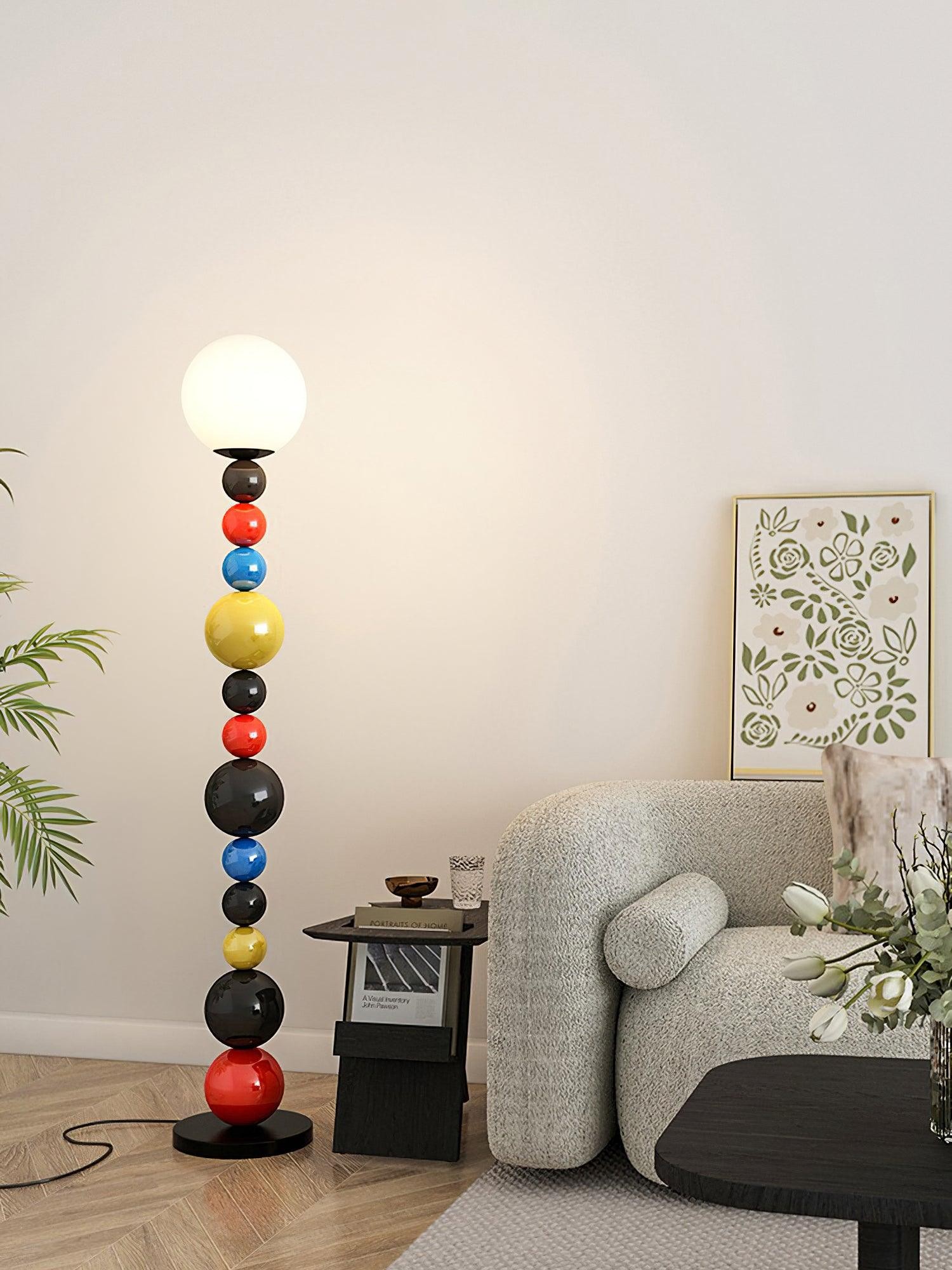 Kleurrijke ronde bol vloerlamp HL485