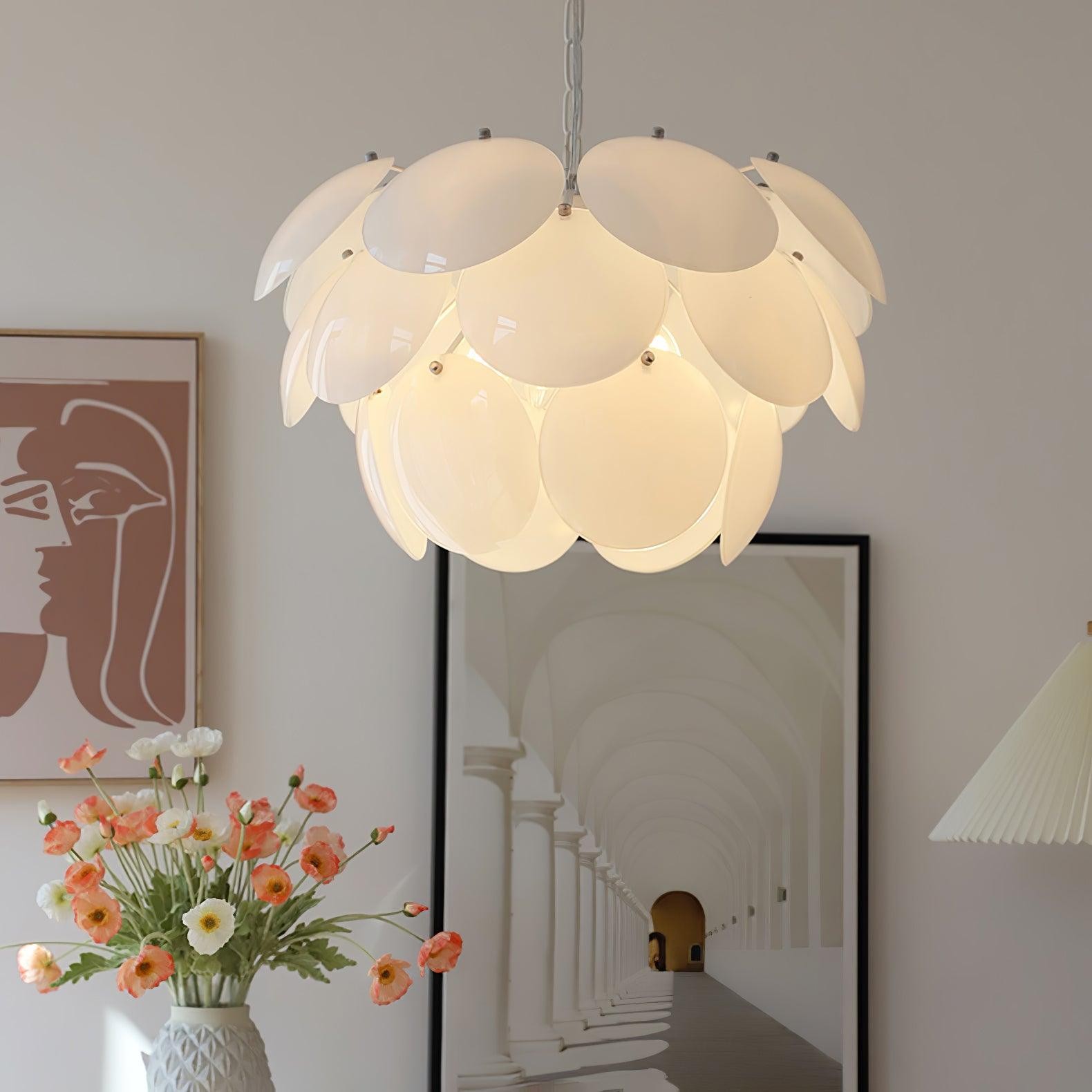 Luxe mode lichtgevende bloemblaadjes glazen kroonluchter HL581