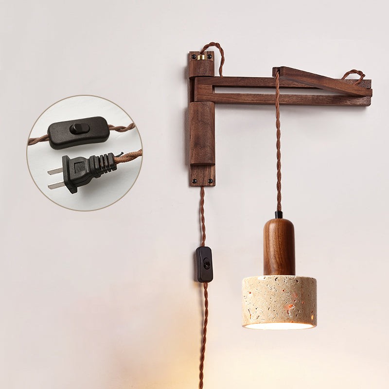 Tia Travertin Wandlamp met zwenkarm en stekker HL3238