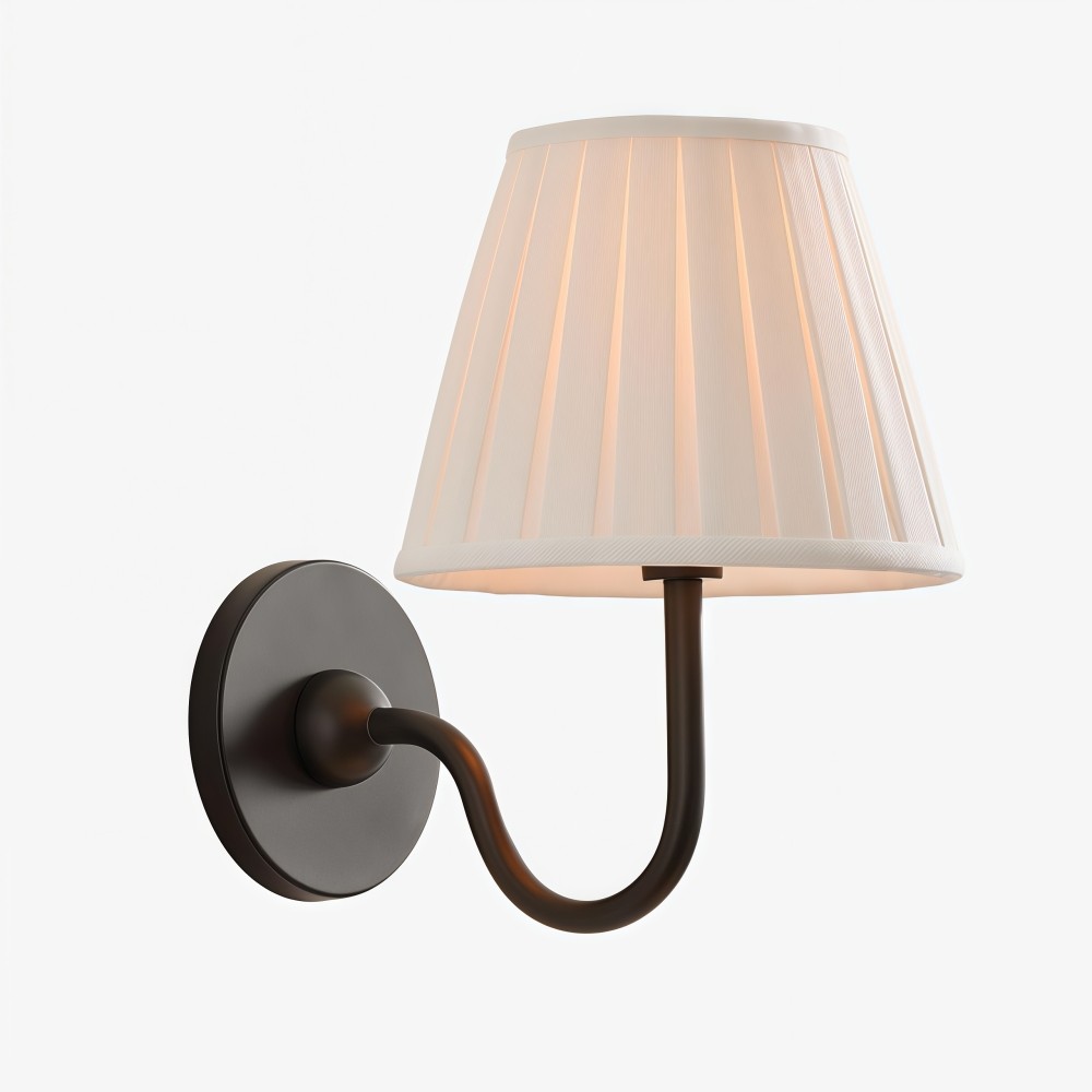 Luvora Vintage Wandlamp met Linnen Kap - Moderne Metalen Wandverlichting HL1594