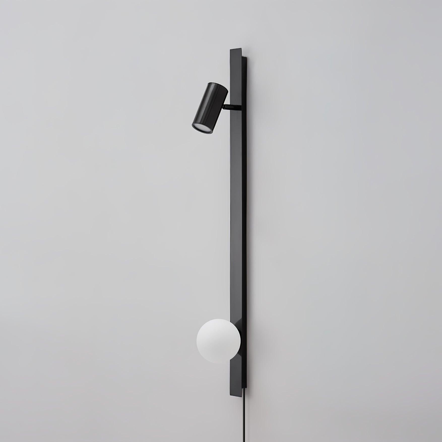 Moderne zwarte lineaire wandlamp met lange arm HL1123