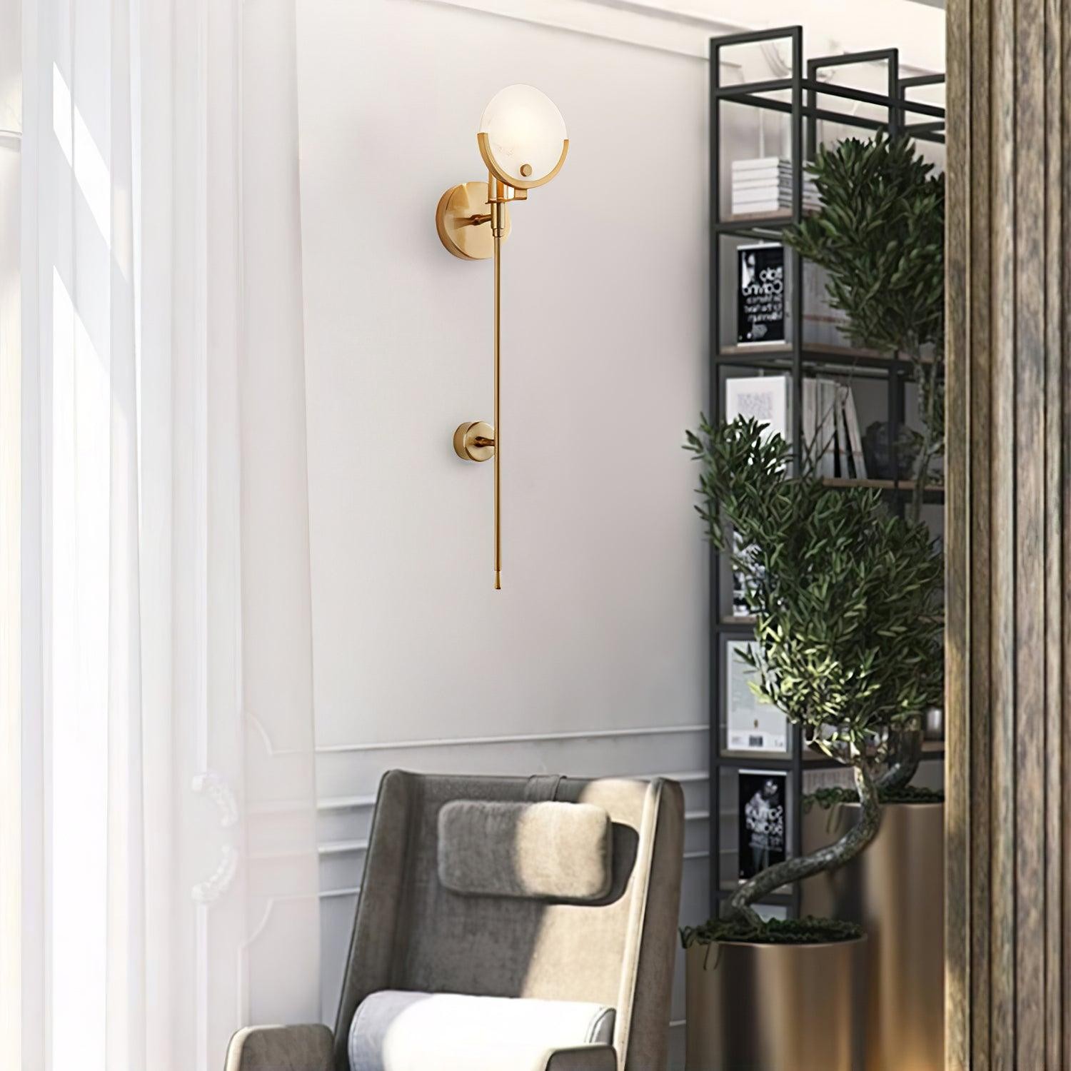Ava messing alabaster wandlamp HL2941