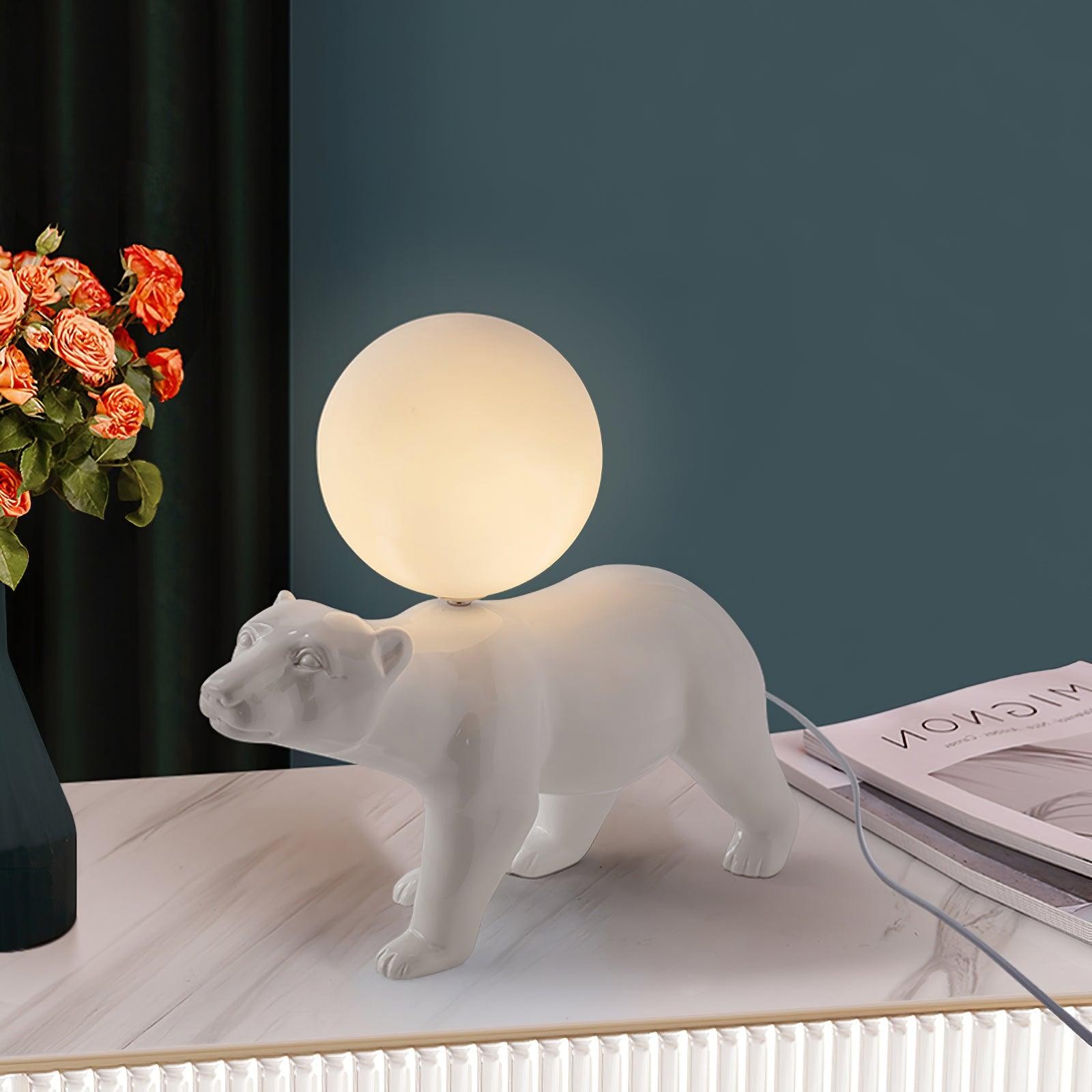 Creatieve witte tafellamp met dierenbeervorm HL124