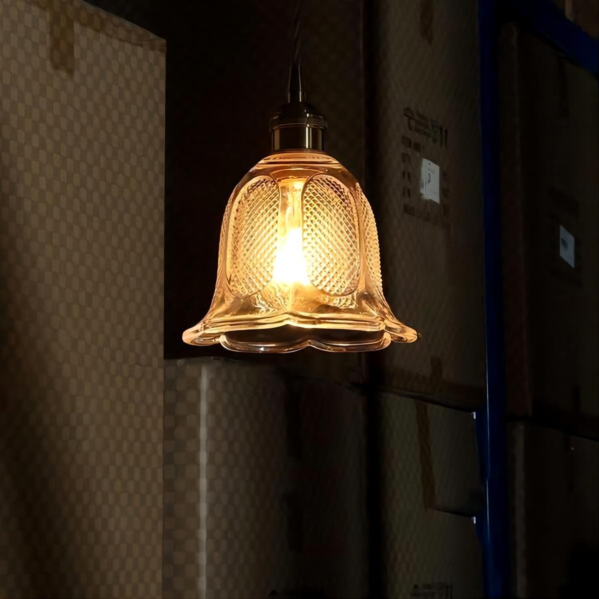 Antiek helder geribbeld glas Slaapkamer keuken hanglamp HL48