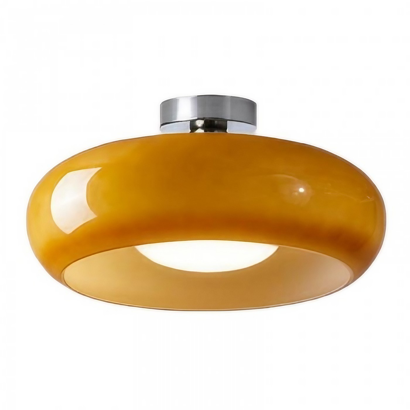 Retro messing schijf Bauhaus glazen plafondlamp HL167