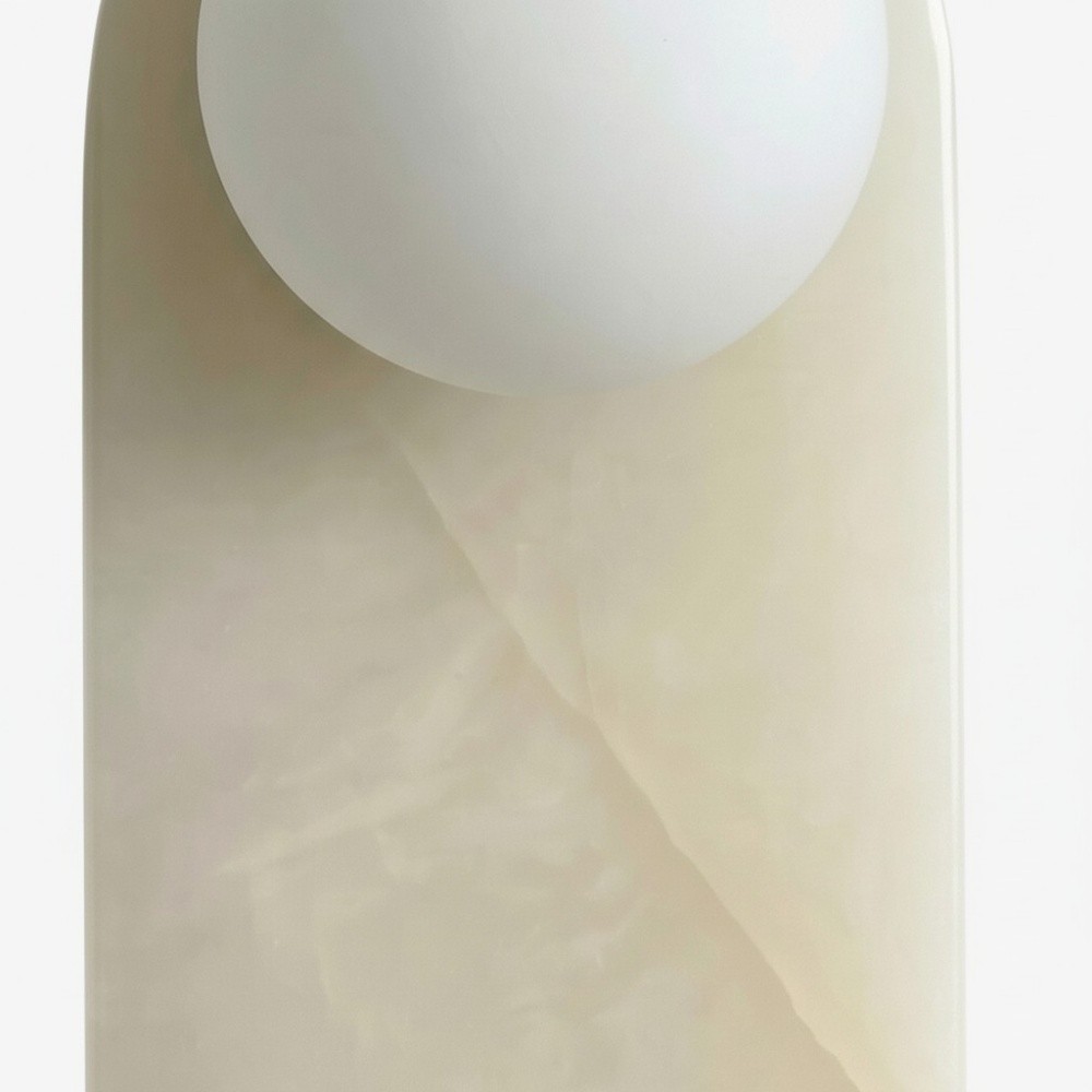 Vinbrea stenen wandlamp met organische textuur - accentverlichting in mid-century stijl voor slaapkamer en hal HL2545