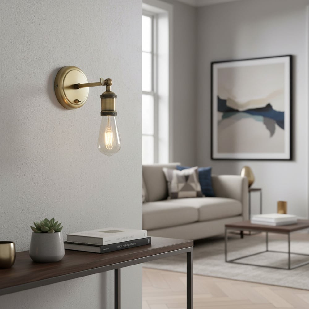 Vintage Hal messing verstelbare wandlamp voor woonkamer HL1826