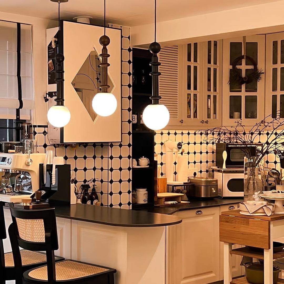 Eetkamer Houten Romeinse Kolom Hanglamp HL60