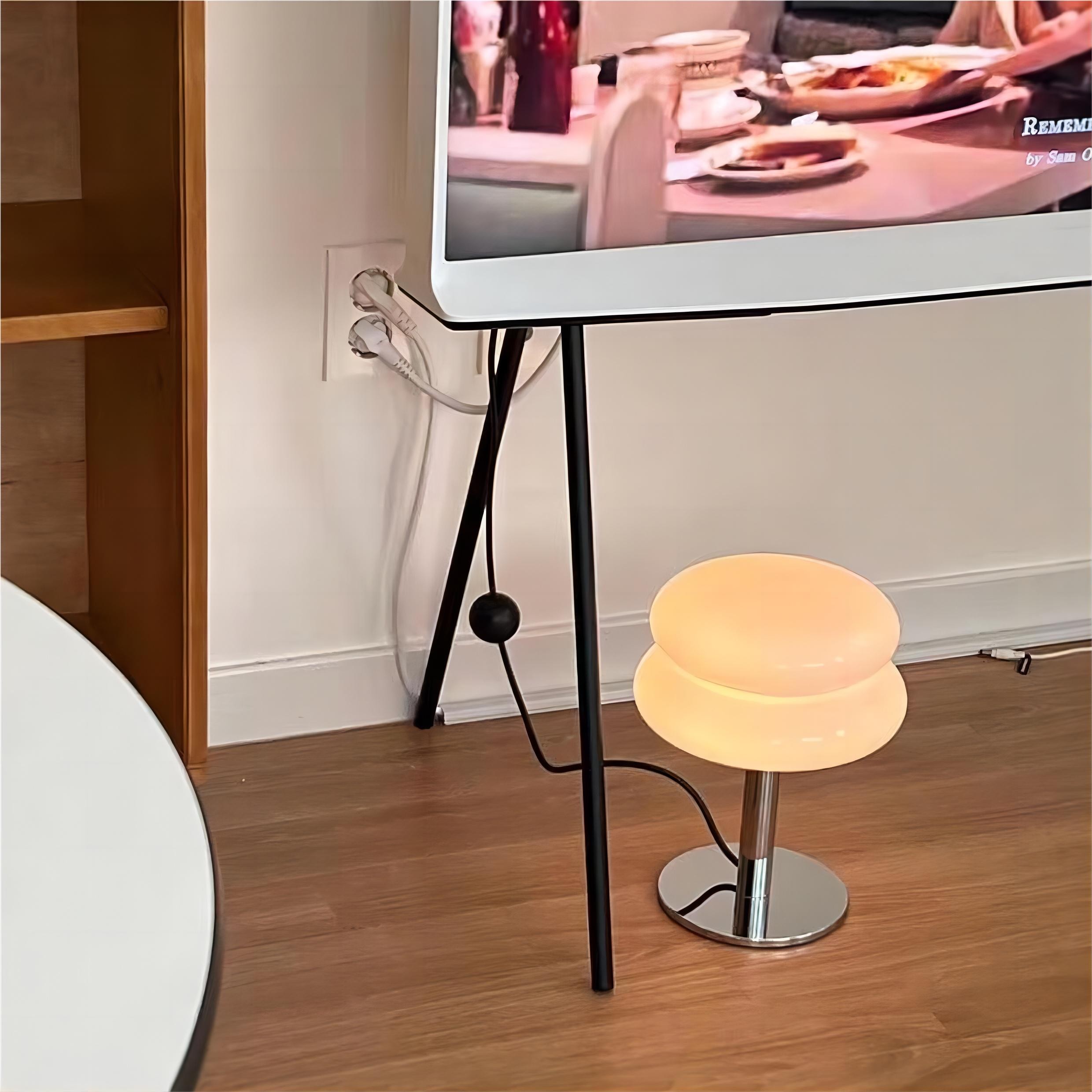 Bauhaus Dubbele Glazen Tafellamp - Sculpturale Gelaagde Nachtlamp voor Slaapkamer en Bureau HL22