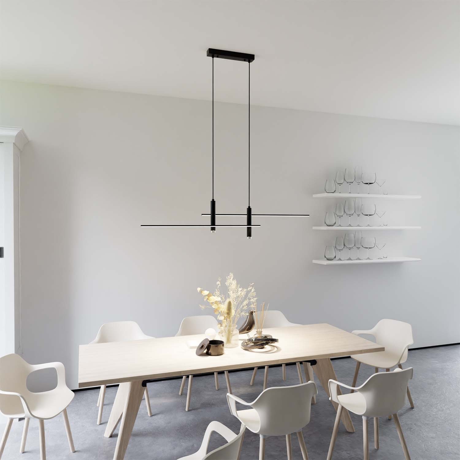 Moderne meerlaagse lineaire dimbare hanglamp HL150