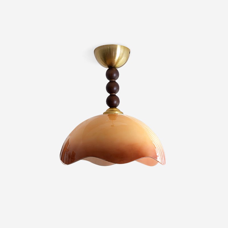Vintage crèmekleurige eierschaalgolfplafondlamp HL831