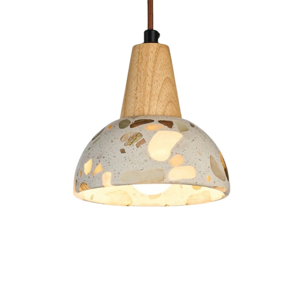 Natuurlijke Wabi-sabi Doorschijnende Terrazzo Hanglamp HL1003