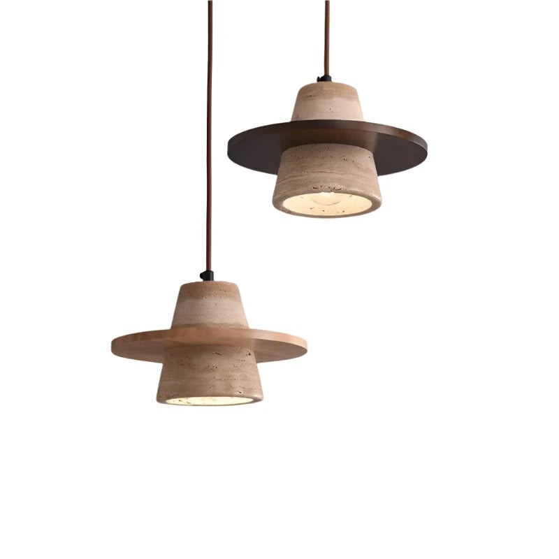Travertijn Middeleeuwse Houten Hanglamp HL3476