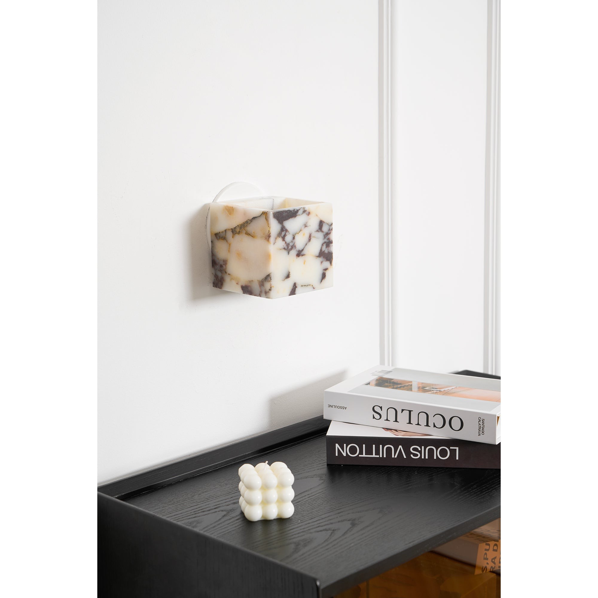 Vierkante marmeren wandlamp HL3178
