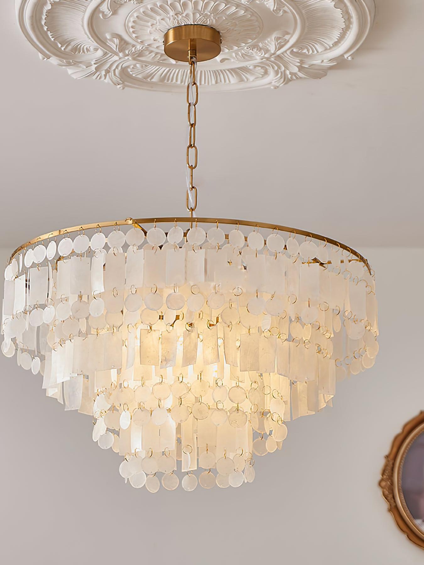 Moderne luxe meerlaagse schelpkroonluchter HL1115