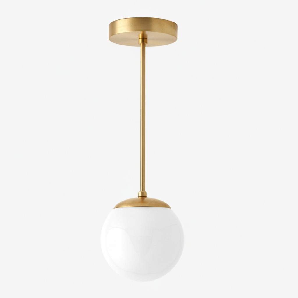 Glorica Glazen Witte Bolvormige Hanglamp - Mid-Century Modern Glazen Hanglamp HL1672