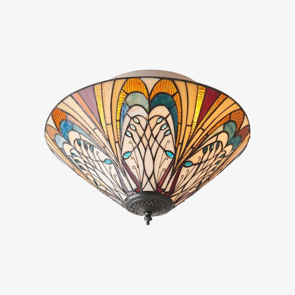 TF Hector Plafondlamp - Handgemaakt glas-in-lood design, half-inbouw of hanglamp voor thuis HL2217